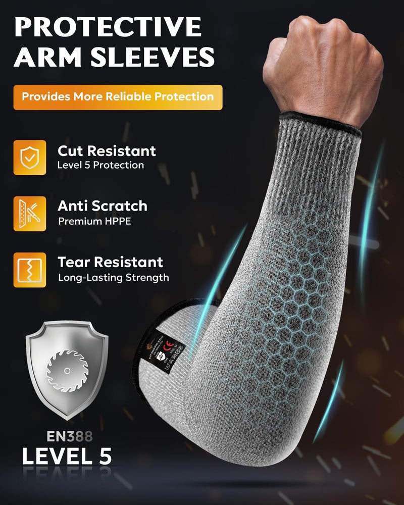 Evridwear Protective Arm Sleeves Cut Resistant Farmers Sleeves for Men Work, Gardening, Farming, Arm Protectors for Thin Skin and Bruising (Medium, No Thumb Hole) - Image 2